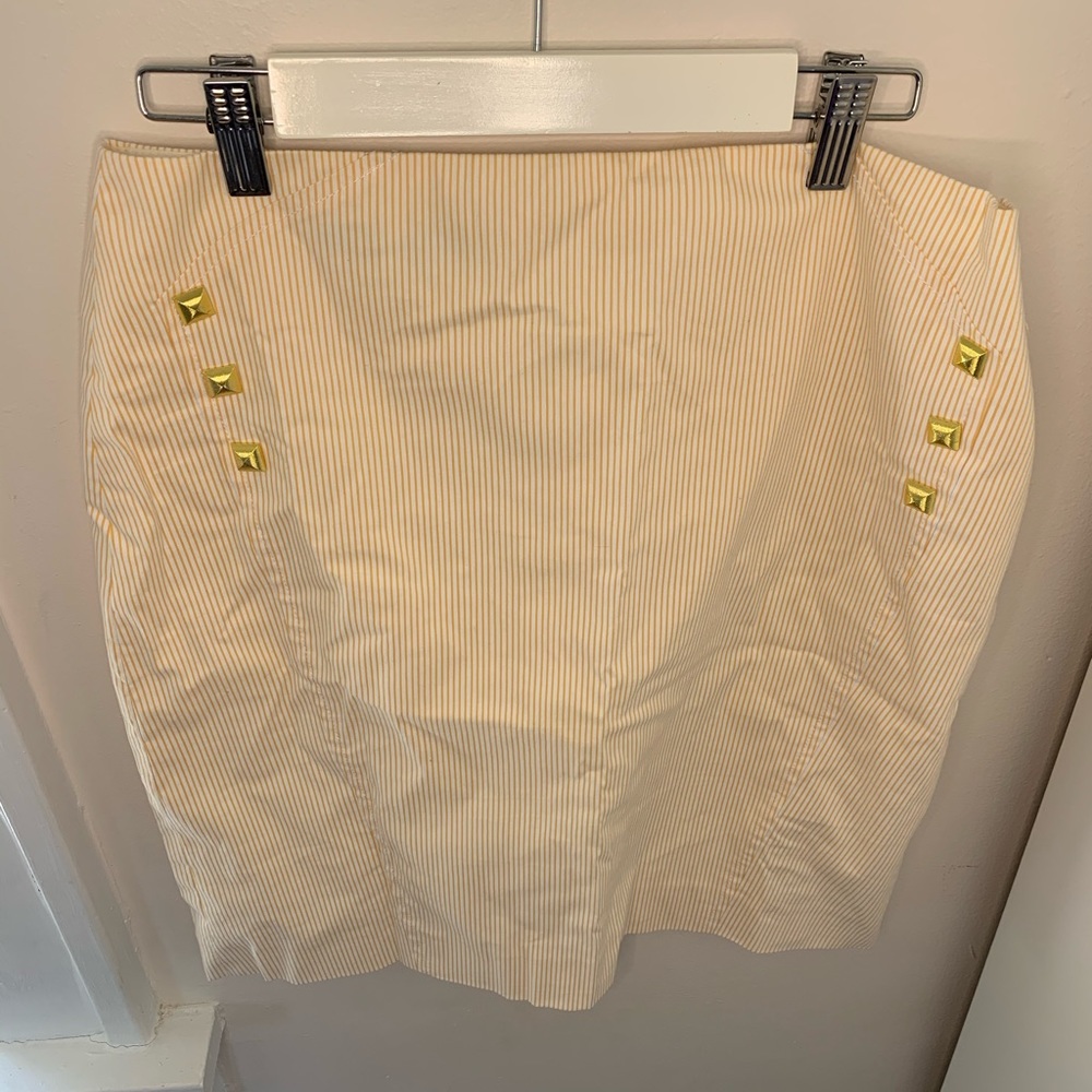 Antonio Melani Orange and White Striped Skirt